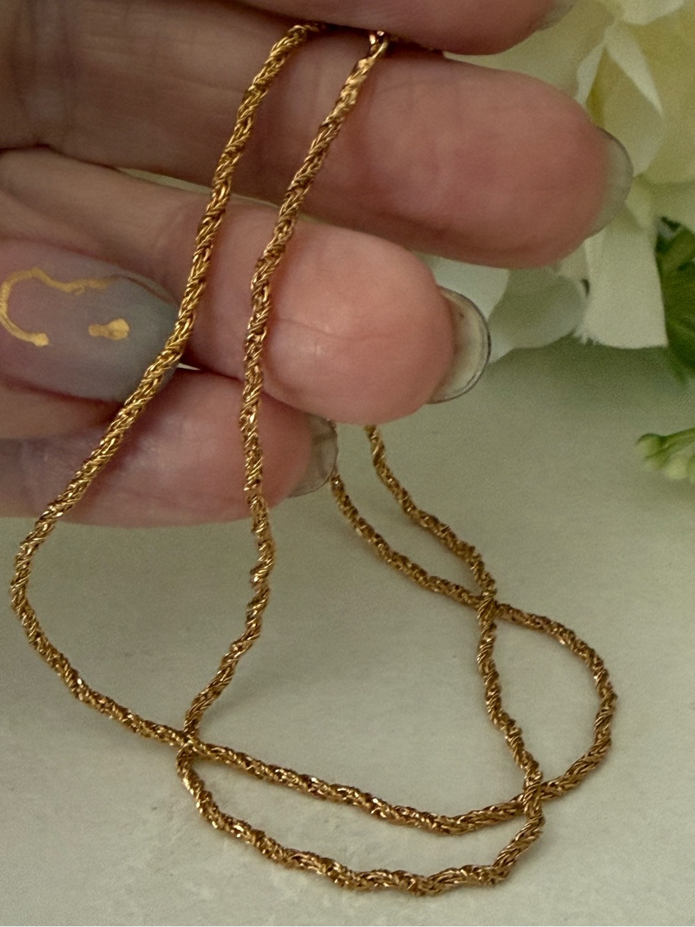 Delicate Gold Rope Chain Necklace - Picture 2 of 6
